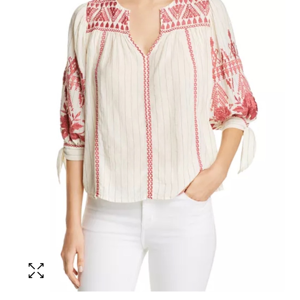 Johnny Was Josiane Embroidered Peasant Blouse Small *look at pics for color*